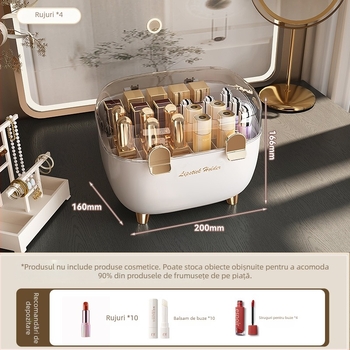 Cutie de depozitare pentru ruj cu capac, organizator cosmetic de birou anti-praf, plastic, stil lux accesibil, siglă serigrafică, personalizabil
