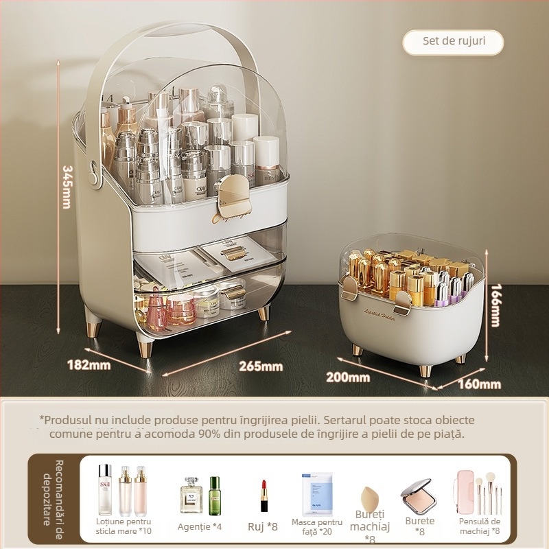 Cutie de depozitare pentru ruj cu capac, organizator cosmetic de birou anti-praf, plastic, stil lux accesibil, siglă serigrafică, personalizabil