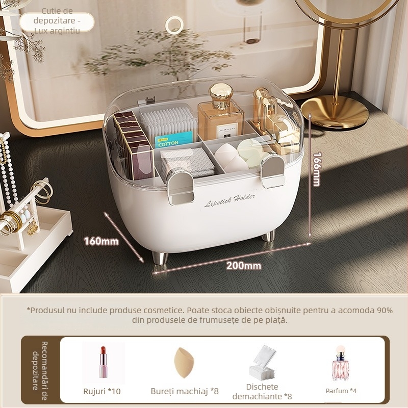 Cutie de depozitare pentru ruj cu capac, organizator cosmetic de birou anti-praf, plastic, stil lux accesibil, siglă serigrafică, personalizabil