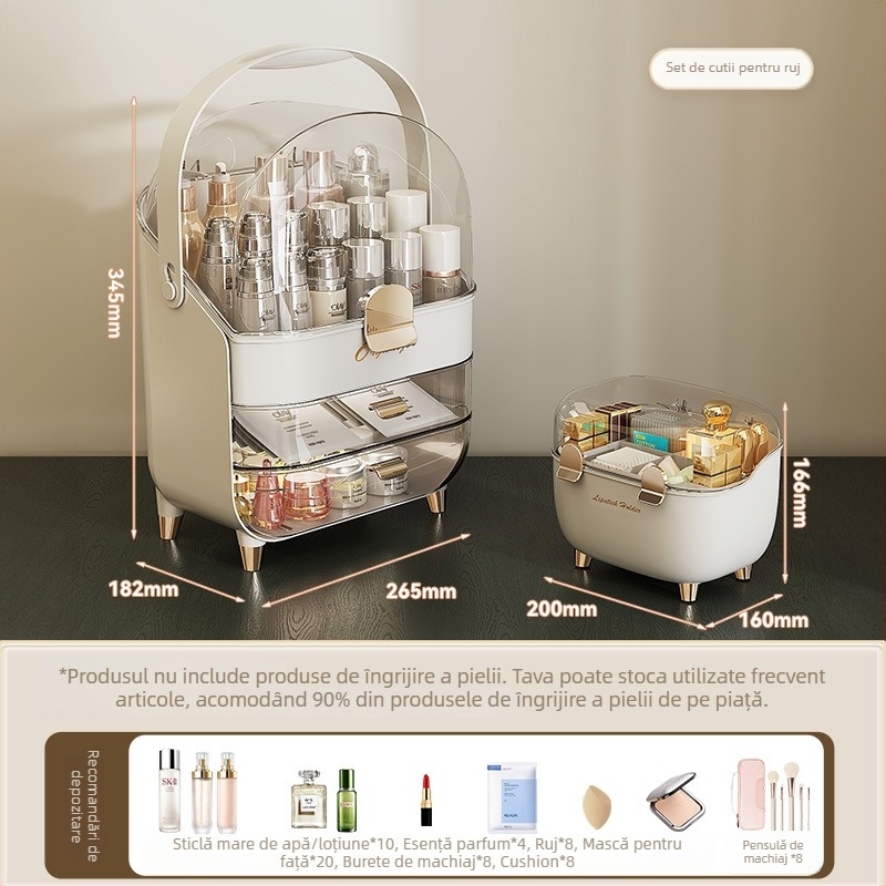 Cutie de depozitare pentru ruj cu capac, organizator cosmetic de birou anti-praf, plastic, stil lux accesibil, siglă serigrafică, personalizabil