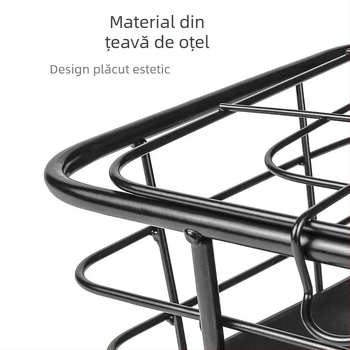 Coș pentru bicicletă electrică, coș frontal și coș inferior din oțel, design mărit al coșului, construcție din fier, personalizabil