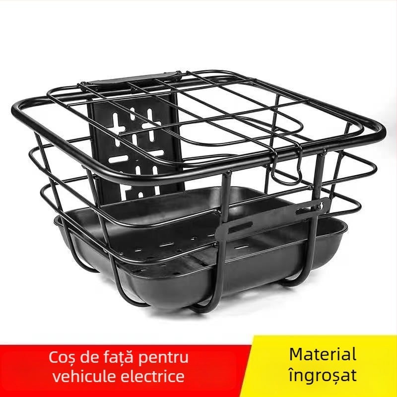 Coș pentru bicicletă electrică, coș frontal și coș inferior din oțel, design mărit al coșului, construcție din fier, personalizabil