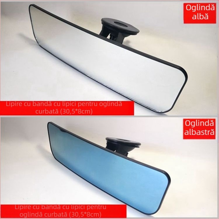 Oglindă retrovizoare cu unghi larg, prindere cu ventuză, suprafață curbată, câmp vizual mare, anti-reflexie