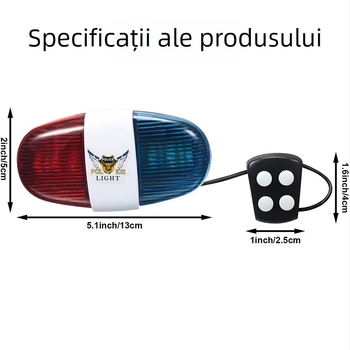 Claxon electronic pentru bicicletă de munte cu sonerie luminoasă – TANJIHAI, plastic, model 325A, Import: Nu