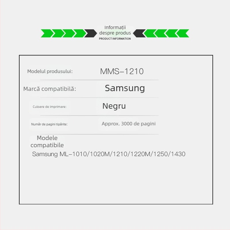 OA-Print toner cartridge pentru imprimante Samsung ML-1010/1020M/1210/1220M/1250/1430 laser – reîncărcabil, 3000 pagini (5% acoperire), compatibil ML-1210D3