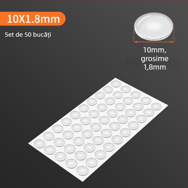 Bază autoadezivă semisferică pentru picioarele dulapului – PU transparent, antiderapant, anti-coliziune, amortizant pentru mobilier (Semisferică, PU, Transparent, Autoadeziv, Antiderapant/Anti-coliziune)