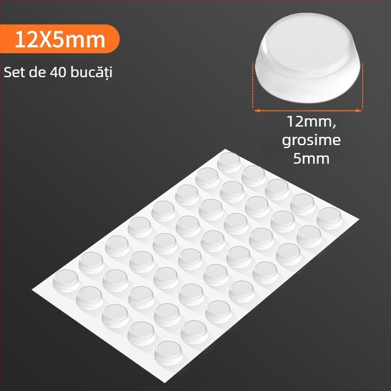 Bază autoadezivă semisferică pentru picioarele dulapului – PU transparent, antiderapant, anti-coliziune, amortizant pentru mobilier (Semisferică, PU, Transparent, Autoadeziv, Antiderapant/Anti-coliziune)