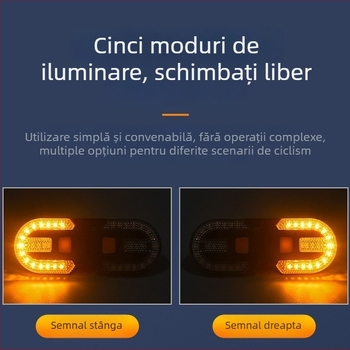 Shunke lumină pentru bicicletă cu USB, far și semnalizare spate, cu telecomandă, pentru mountain bike, semnal de viraj