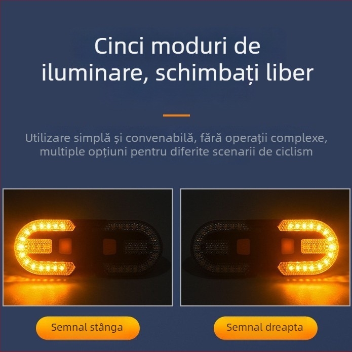 Shunke lumină pentru bicicletă cu USB, far și semnalizare spate, cu telecomandă, pentru mountain bike, semnal de viraj