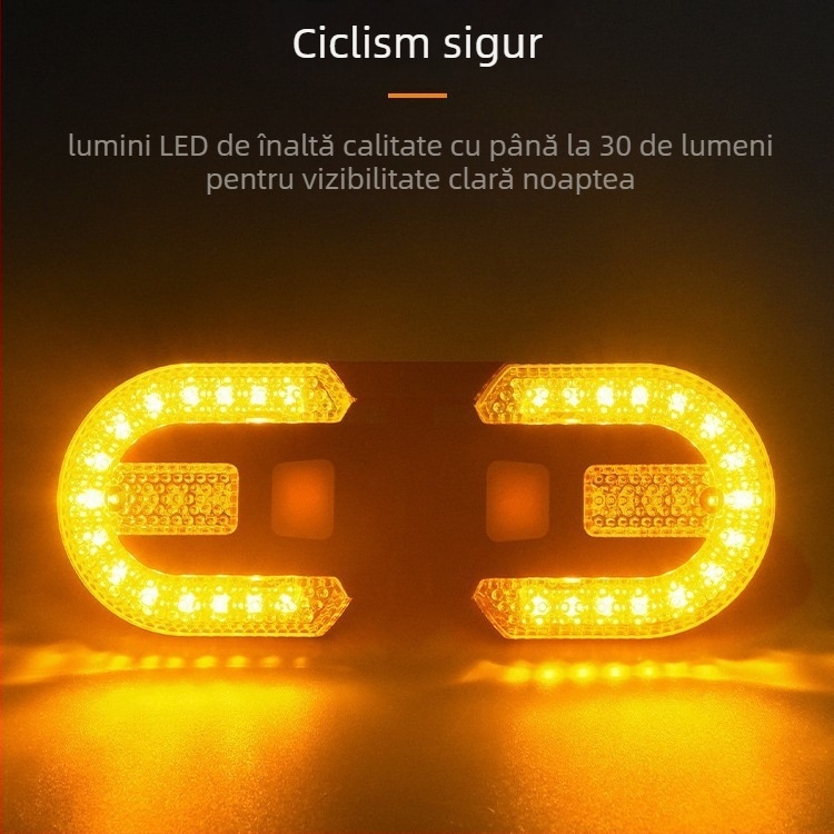 Shunke lumină pentru bicicletă cu USB, far și semnalizare spate, cu telecomandă, pentru mountain bike, semnal de viraj