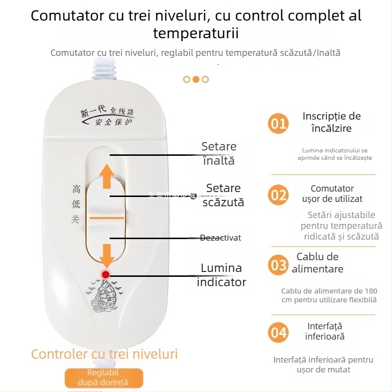 Perna încălzită pentru scaun de birou - lavabilă, pernă de scaun detașabilă, USB inclus, model Heating Insole, material superior: piele naturală, material talpă: cauciuc, număr produs: ltao1009174132