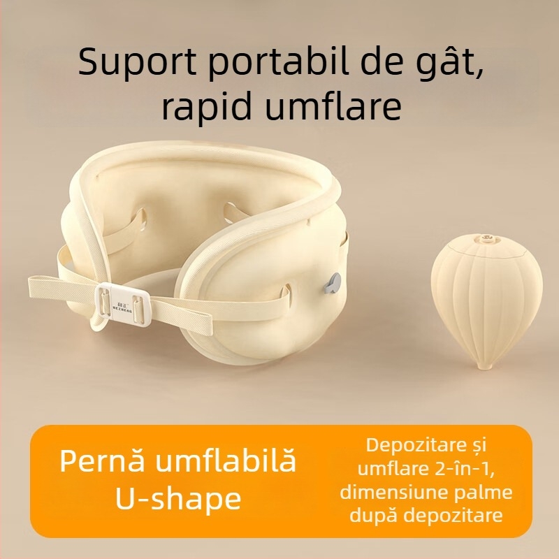 Pernă gonflabilă de călătorie în formă de U pentru avion, portabilă, stil modern minimalist — Harmonious Hz-A2