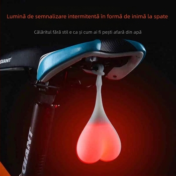 Lumină posterioară pentru bicicletă – LED din silicon, în formă de ou, pentru ciclism