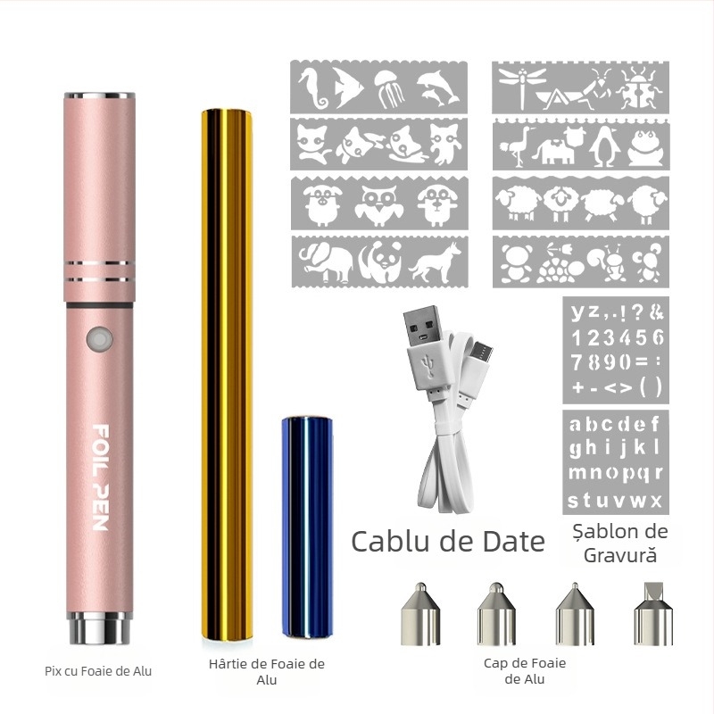 KR123-1 stilou portabil pentru ștampilare cu aburi fierbinți din aliaj de aluminiu, pentru hârtie și piele, Kangrun, reîncărcabil