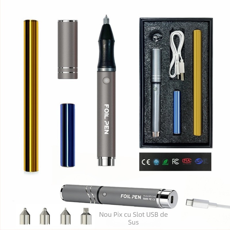 KR123-1 stilou portabil pentru ștampilare cu aburi fierbinți din aliaj de aluminiu, pentru hârtie și piele, Kangrun, reîncărcabil