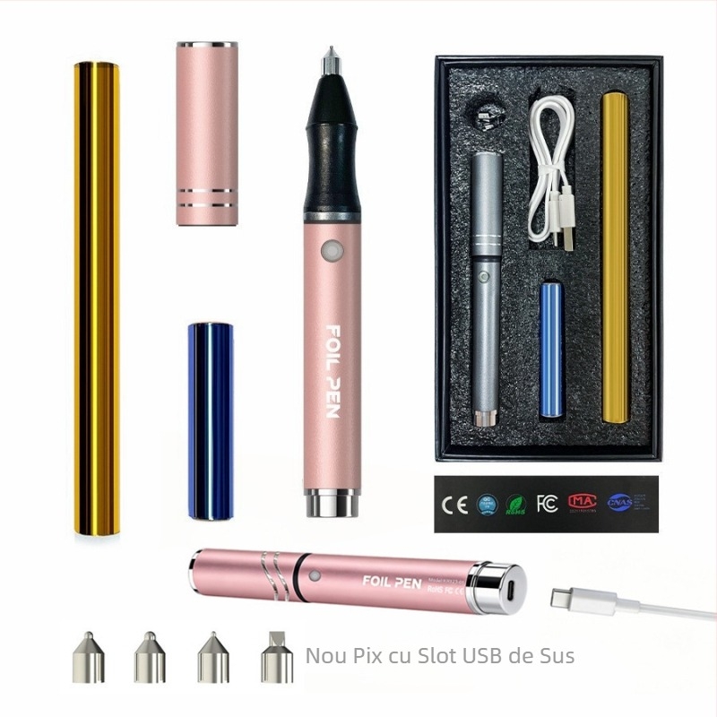 KR123-1 stilou portabil pentru ștampilare cu aburi fierbinți din aliaj de aluminiu, pentru hârtie și piele, Kangrun, reîncărcabil