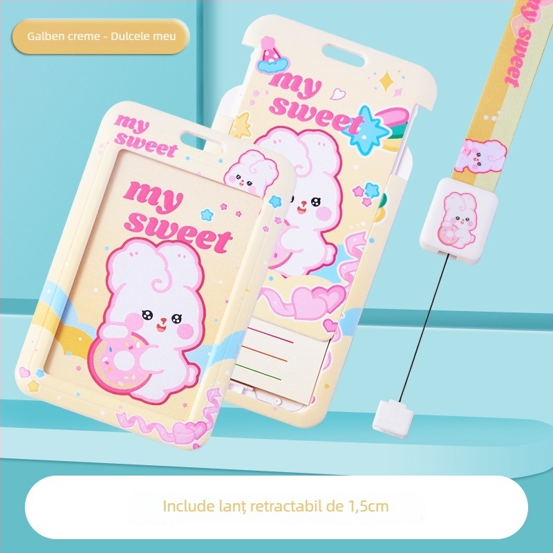 Suport pentru carduri cu desen animat pentru carduri de autobuz și ID – plastic, personalizabil