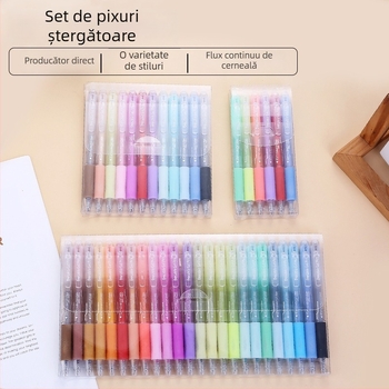 Set pixuri gel șterse — Închidere prin apăsare, Vârf de tip bilă, Nib din oțel inoxidabil, Ambalare într-o cutie
