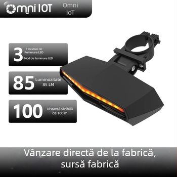 Lumină LED pentru bicicletă cu telecomandă inteligentă, încărcare USB, impermeabilă, pentru plimbări nocturne în aer liber pe bicicletă de munte