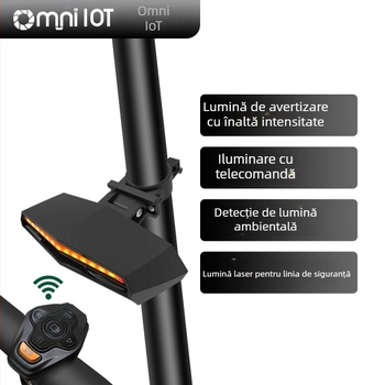 Lumină LED pentru bicicletă cu telecomandă inteligentă, încărcare USB, impermeabilă, pentru plimbări nocturne în aer liber pe bicicletă de munte