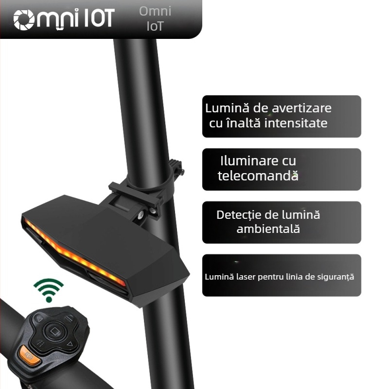 Lumină LED pentru bicicletă cu telecomandă inteligentă, încărcare USB, impermeabilă, pentru plimbări nocturne în aer liber pe bicicletă de munte