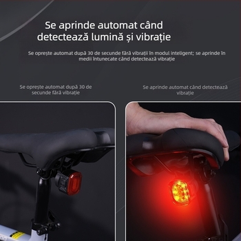 Lumină inteligentă de frână pentru bicicletă cu senzor de vibrații, pentru bicicletă de drum, bază dublă de montaj, avertizare pentru plimbări nocturne — Brand BL, personalizare disponibilă