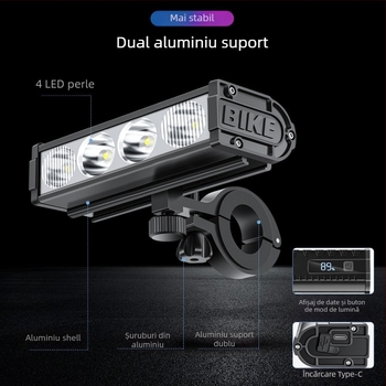 NEWBOLER Lampa frontală pentru bicicletă – Ultra-luminoasă pentru ciclism nocturn pe biciclete de drum