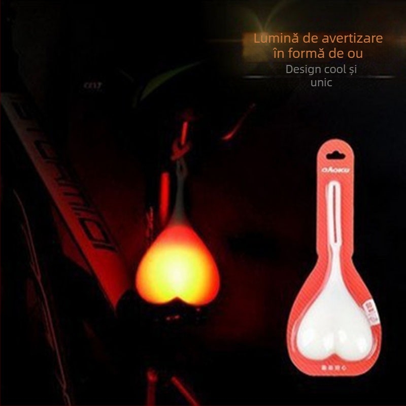 Lumina spate pentru bicicletă Ambusher cu efect inimă pulsant, pentru plimbări nocturne, lumină de siguranță și avertizare, 80 g, personalizare disponibilă
