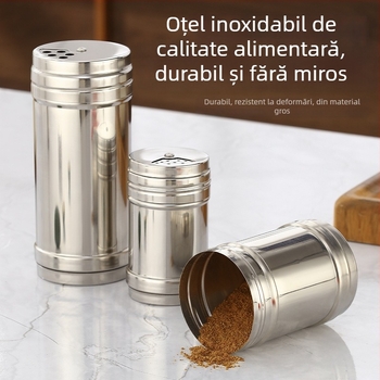 Recipient rotativ pentru condimente în bucătărie, container pentru condimente solide, dozator sare și condimente, design modern minimalist, calitate premium