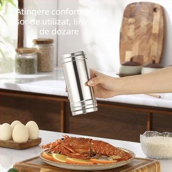 Recipient rotativ pentru condimente în bucătărie, container pentru condimente solide, dozator sare și condimente, design modern minimalist, calitate premium