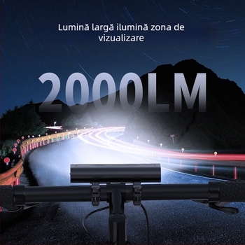 HC6 lampa frontală pentru bicicletă, NATFIRE, reîncărcabilă, luminozitate mare, pentru plimbări nocturne