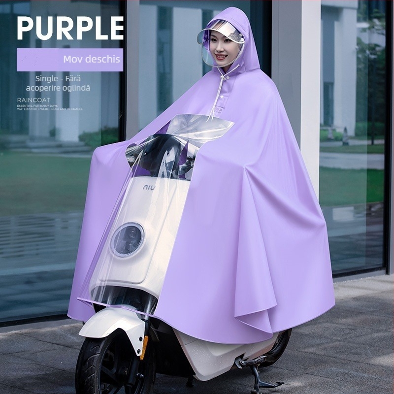 Poncho de ploaie pentru vehicul electric (țineșură Oxford; strat impermeabil cu adeziv PVC; pentru adulți; reutilizabil)