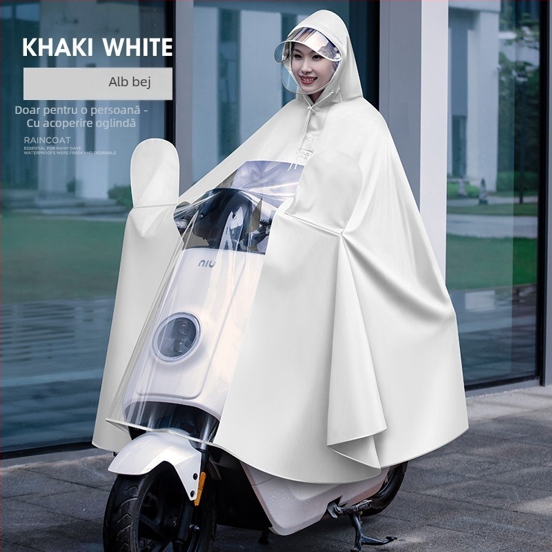 Poncho de ploaie pentru vehicul electric (țineșură Oxford; strat impermeabil cu adeziv PVC; pentru adulți; reutilizabil)