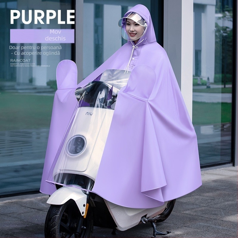 Poncho de ploaie pentru vehicul electric (țineșură Oxford; strat impermeabil cu adeziv PVC; pentru adulți; reutilizabil)