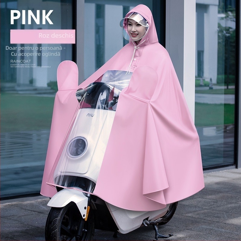 Poncho de ploaie pentru vehicul electric (țineșură Oxford; strat impermeabil cu adeziv PVC; pentru adulți; reutilizabil)