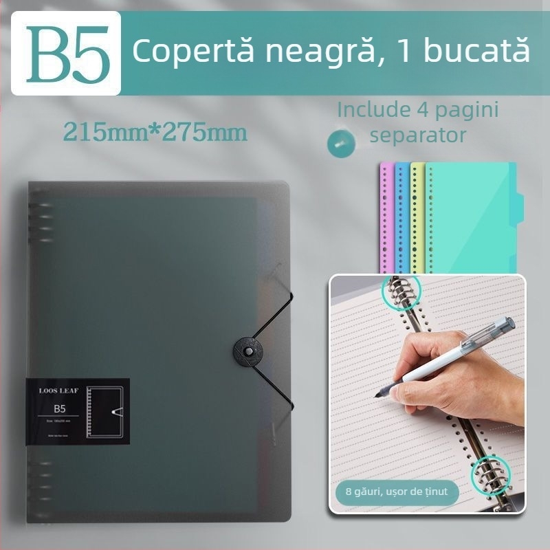 Carcasă pentru caiet cu grilă, capac detașabil, pagini interioare din PP, model JYB, Xing Xing Style, 180 foi