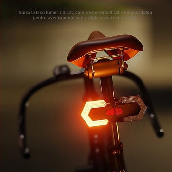 Lumini de semnalizare pentru bicicletă și vehicul electric cu claxon — patru LED-uri, design împărțit, control wireless, baterie 600mAh, instalare fără cabluri