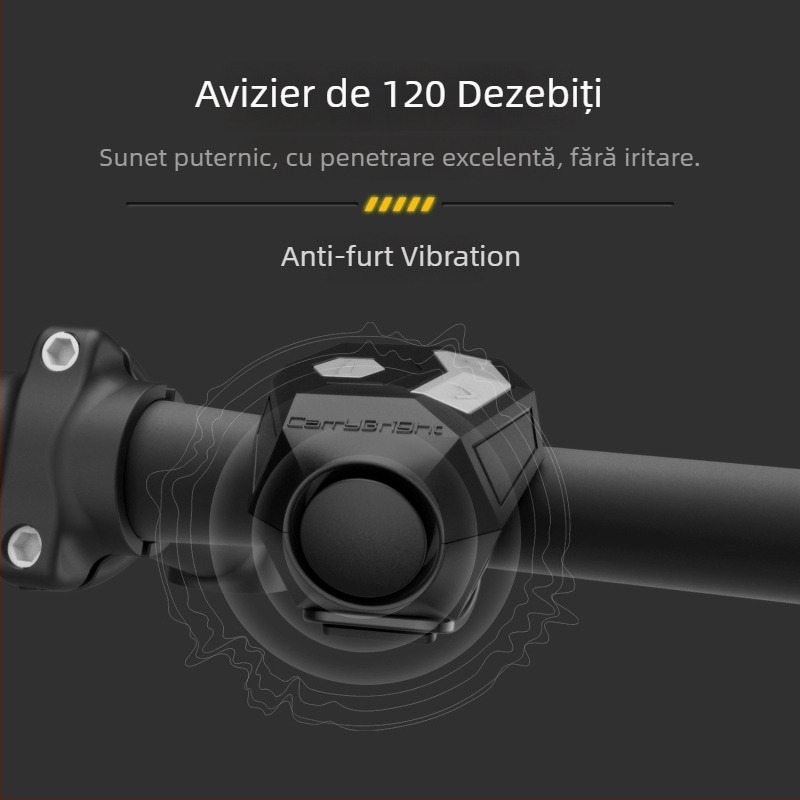 Lumini de semnalizare pentru bicicletă și vehicul electric cu claxon — patru LED-uri, design împărțit, control wireless, baterie 600mAh, instalare fără cabluri