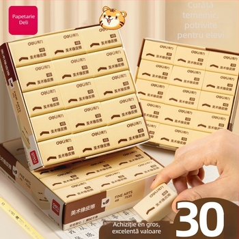 Radieră Deli 7535/7534, dreptunghiulară, din cauciuc/plastic, pentru artă și școală