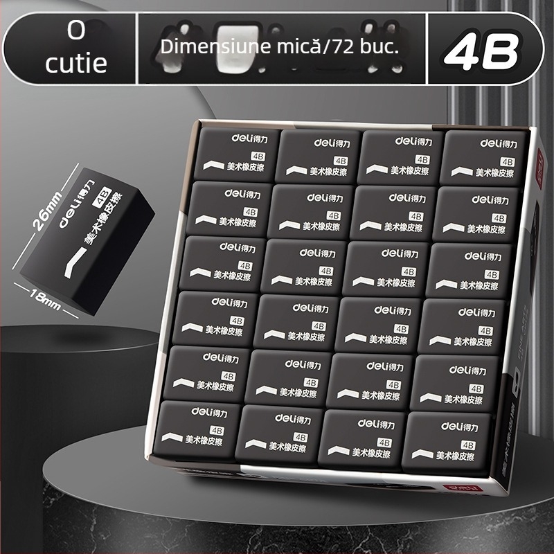 Radieră Deli 7535/7534, dreptunghiulară, din cauciuc/plastic, pentru artă și școală