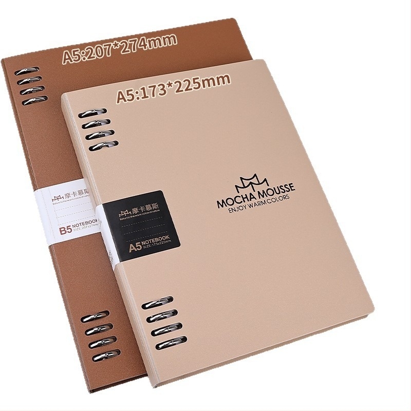 Notebook cu foi detașabile, inel detașabil și legare spirală, găuri 20/26, foi de hârtie