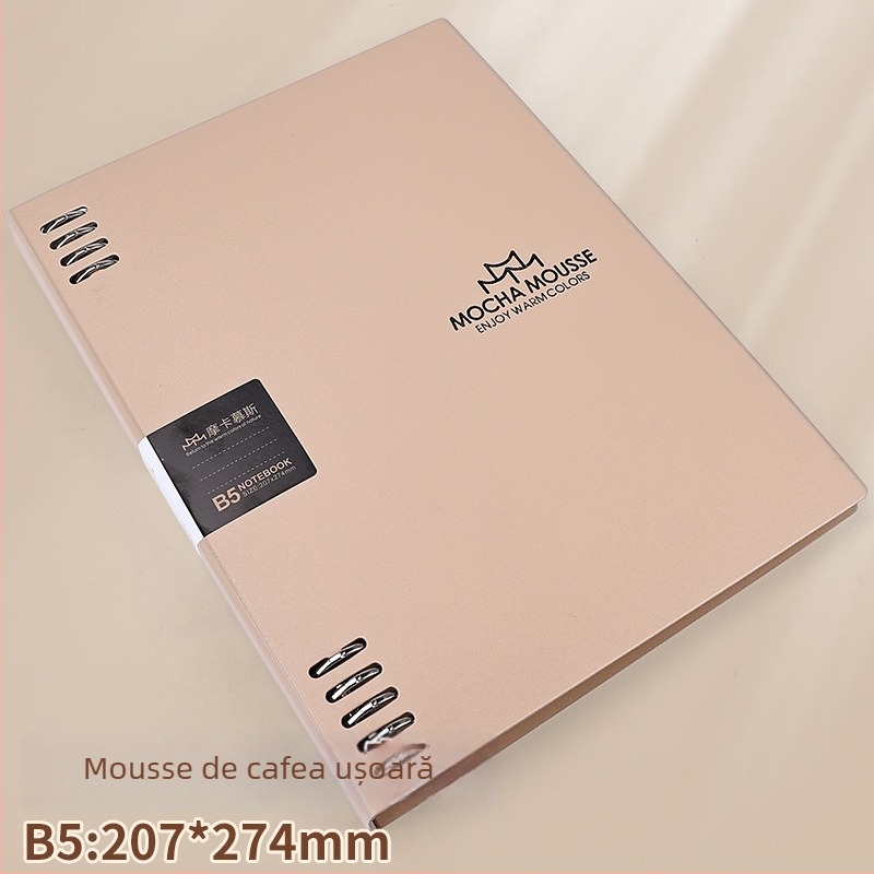 Notebook cu foi detașabile, inel detașabil și legare spirală, găuri 20/26, foi de hârtie