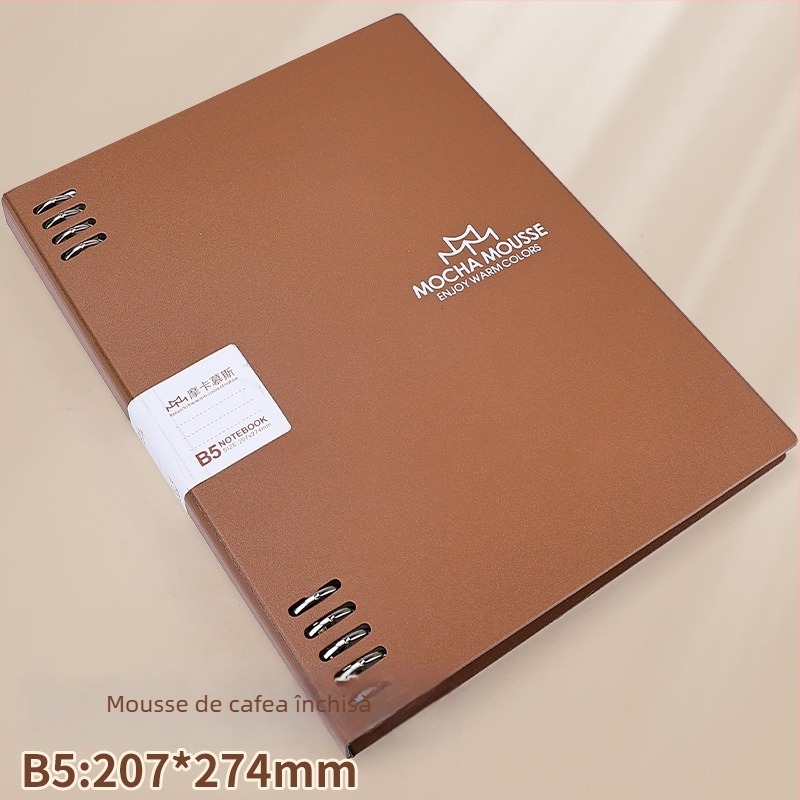 Notebook cu foi detașabile, inel detașabil și legare spirală, găuri 20/26, foi de hârtie