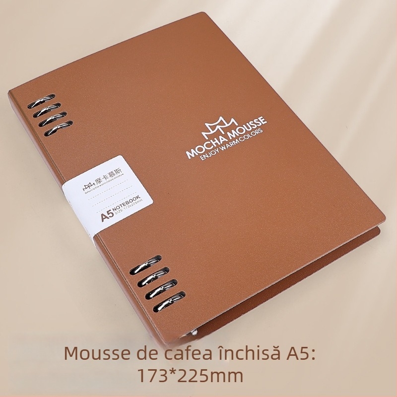 Notebook cu foi detașabile, inel detașabil și legare spirală, găuri 20/26, foi de hârtie