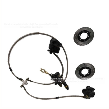 Pompa hidraulică de frână cu ansamblu disc pentru frâna spate cu pedala go-kart/ATV – ieșire unu-la-doi (Aiweiku; 01250; kart/ATV modified parts; Scop: 01220)