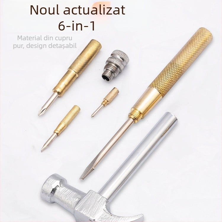 Ciocan cu gheare 6 în 1, cap din fier și șurubelniță cruciformă