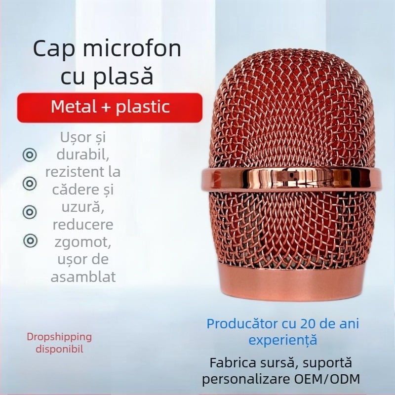Microfon wireless cu capă din plasă antifânt Q7, plasă metalică cu inel din plastic; marcă Yuyao; model Q7; confecție: plasă din oțel tratat termic, electroplacare, vopsire