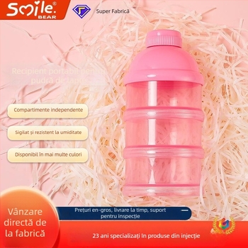 Cutie pentru depozitarea laptelui praf pentru bebeluți, cu mai multe niveluri (3 sau 4 etaje), rotativă, cu construcție detașabilă din PP.