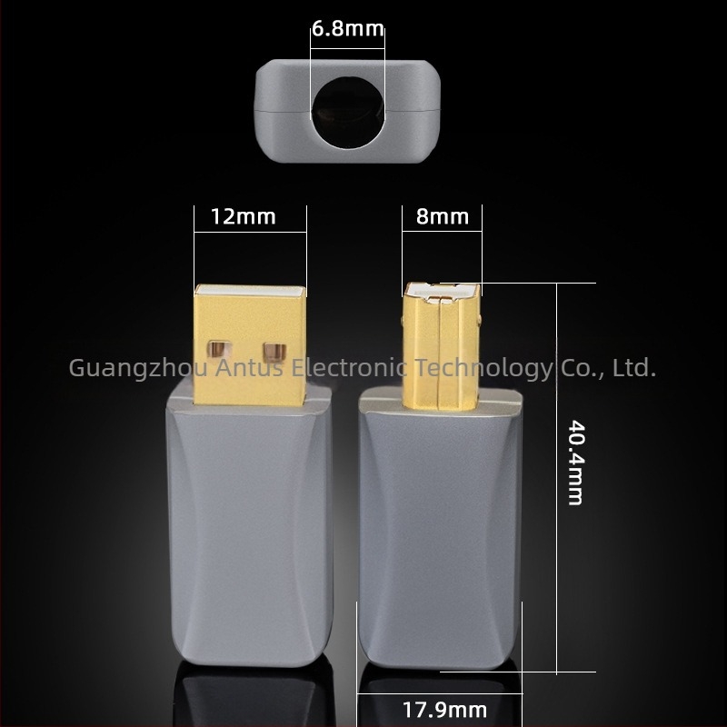 Conector USB AT-U003 cu carcasă metalică pătrată pentru decodare DAC – cablu de date audio DIY