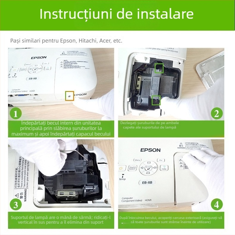 Lampă proiector Epson compatibilă cu ELPLP78, ELPLP87, ELPLP88 și ELPLP96